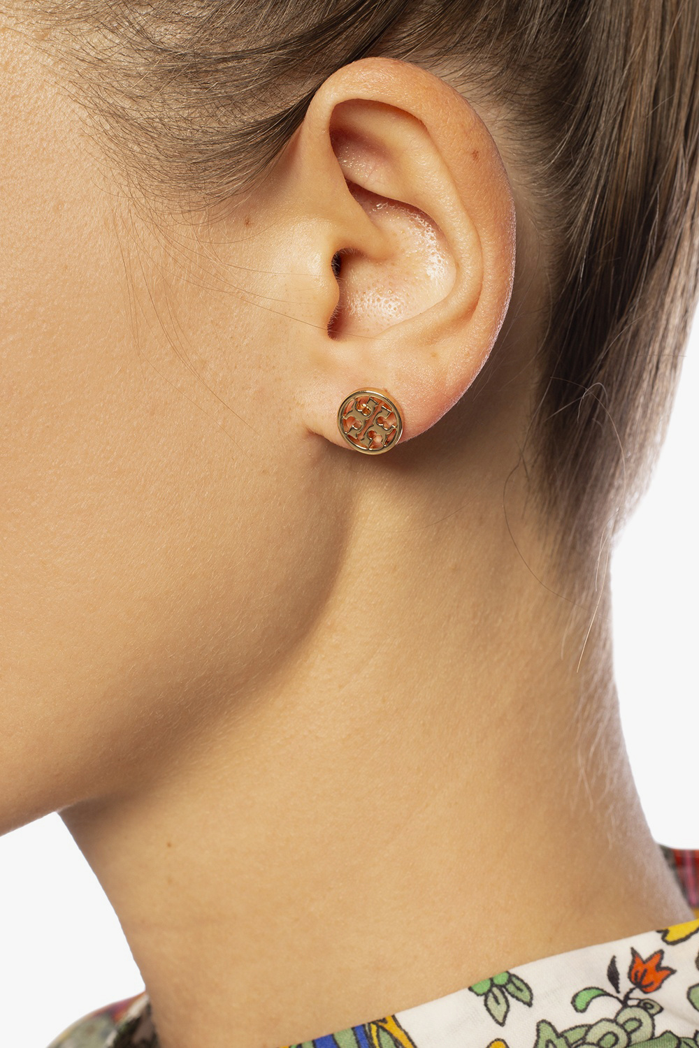 Tory burch discount gold logo earrings